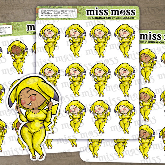 Pika Onesie Girl Vinyl Planner Stickers