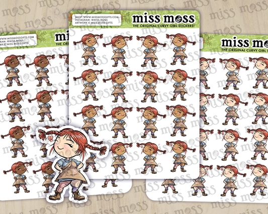 Pippi Longstocking 80's Planner Journaling Stickers