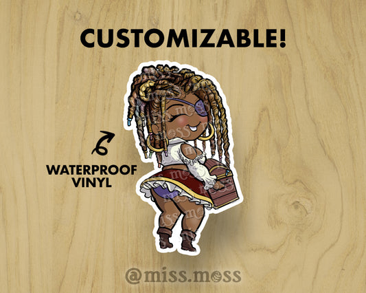 Pirate's Booty Girl Large Vinyl Sticker