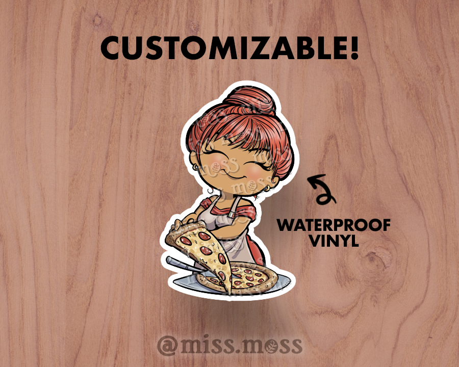 Pizza Girl Large Vinyl Sticker