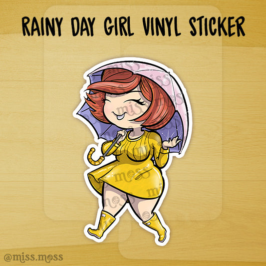 Rainy Day Girl Vinyl Sticker