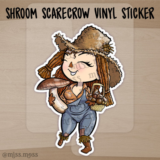 Mushroom Scarecrow Waterproof Vinyl Die Cut Sticker