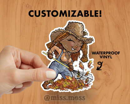 Scarecrow Raking Waterproof Vinyl Die Cut Sticker