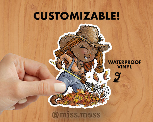 Scarecrow Raking Waterproof Vinyl Die Cut Sticker