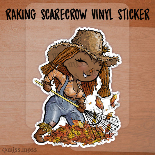 Scarecrow Raking Waterproof Vinyl Die Cut Sticker