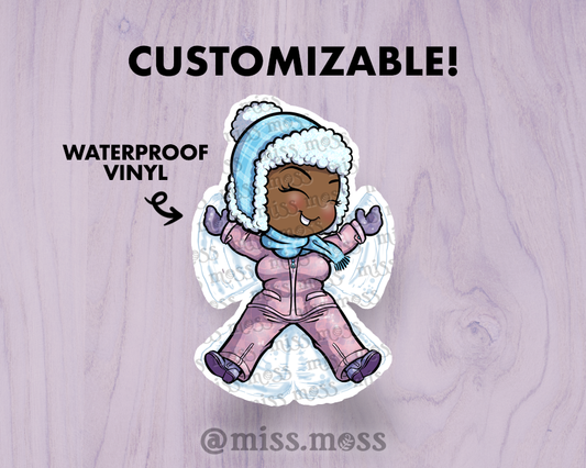 Snow Angel Girl Large Vinyl Sticker