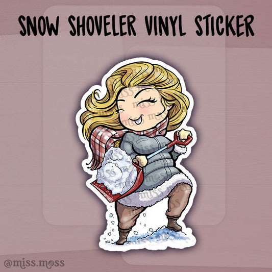 JUMBO Snow Shoveling Vinyl Sticker