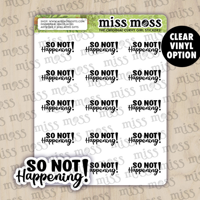 So Not Happening Script Lettering Planner Stickers – Miss Moss Gifts