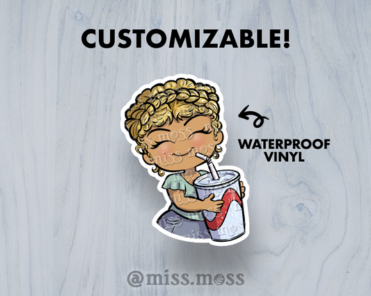 Soda Pop Girl Large Vinyl Sticker