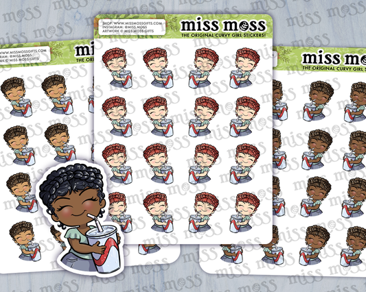 Soda Pop Girl Vinyl Planner Stickers