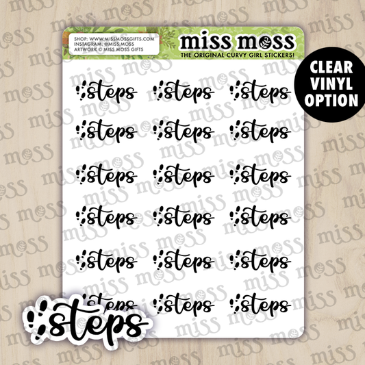 Steps Script Lettering Planner Stickers