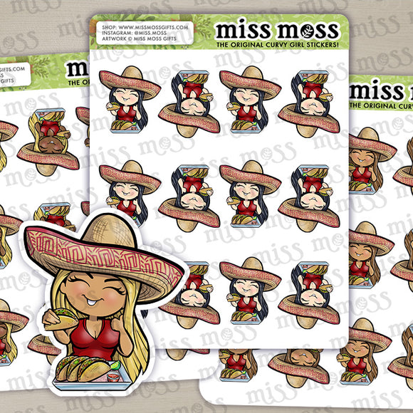 Taco Tuesday Girl Vinyl Planner Stickers