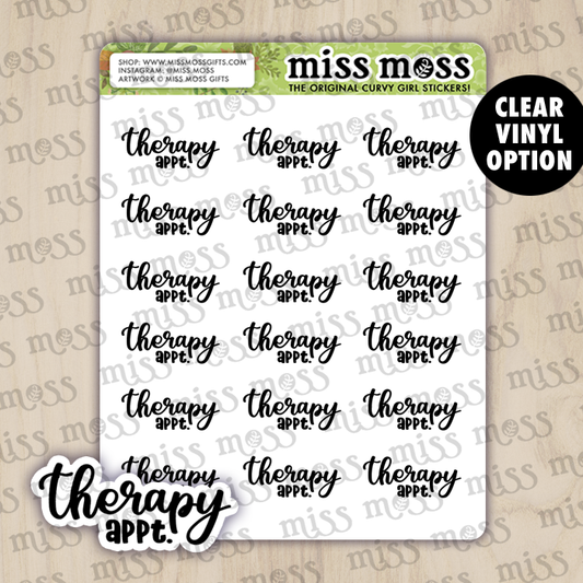 Therapy Appointment Script Lettering Planner Stickers