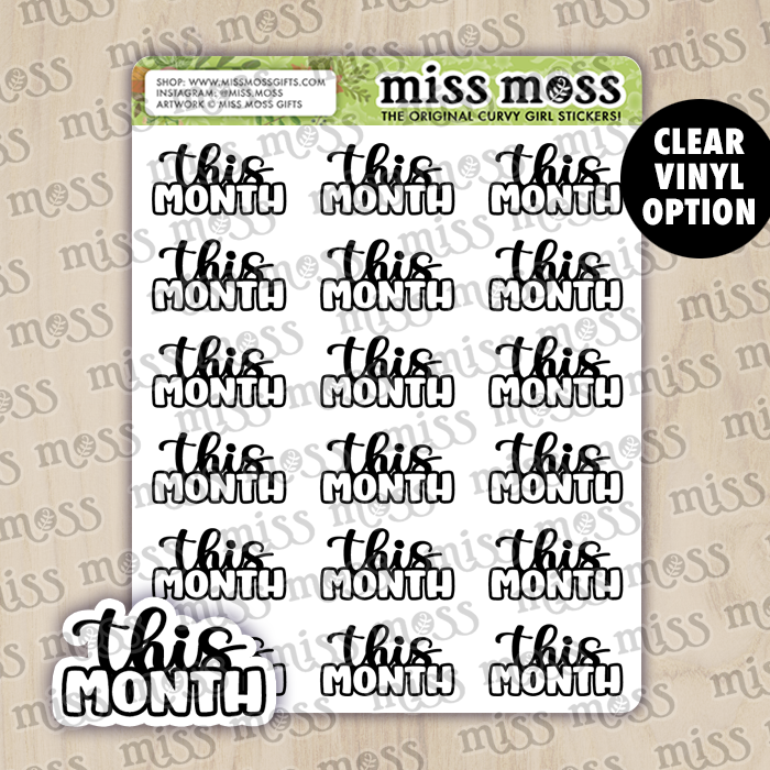 This Month Script Planner Stickers