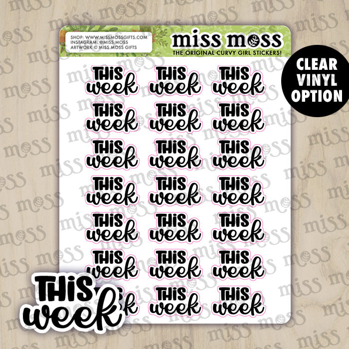 This Week Script Vinyl Planner Stickers – Miss Moss Gifts