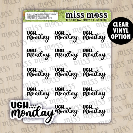 Ugh... Monday Script Lettering Planner Stickers