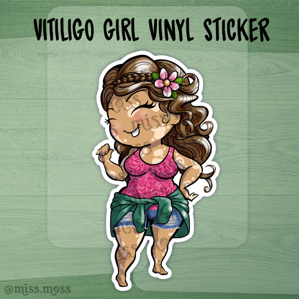 Vitiligo Girl Large Vinyl Sticker