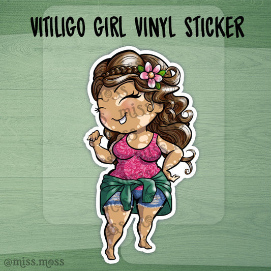 JUMBO Vitiligo Girl Vinyl Sticker