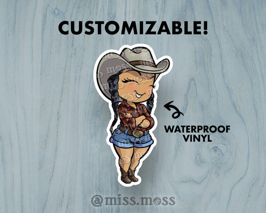 Western Cowgirl Large Vinyl Sticker
