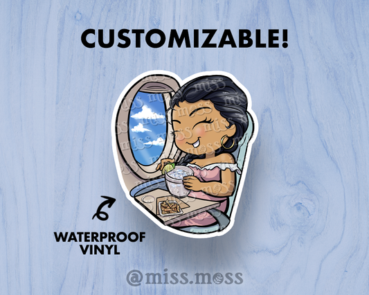 Window Seat Traveling Girl Large Vinyl Sticker