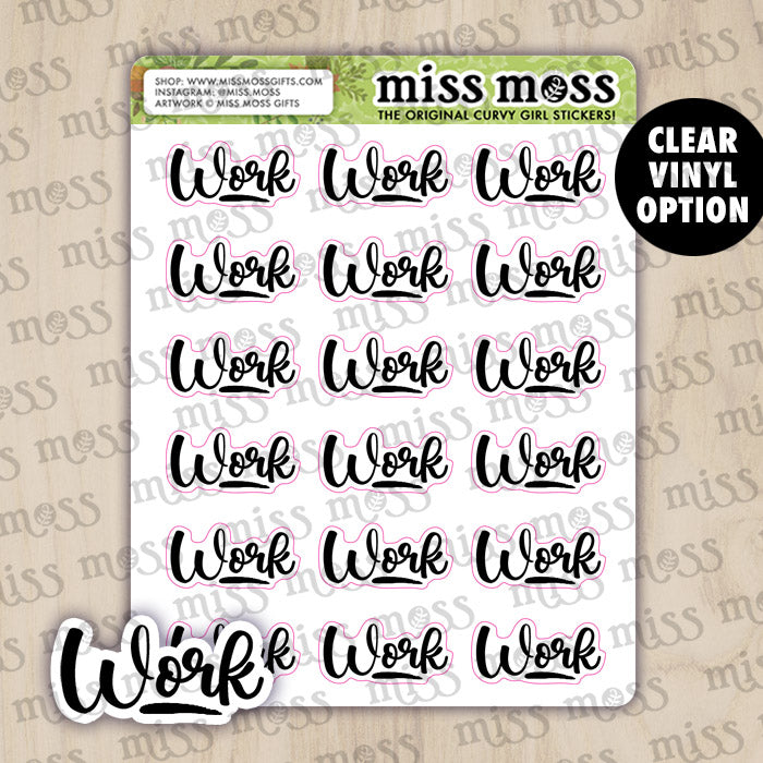 Workforce Lettering Work Script Lettering Planner Stickers – Miss Moss Gifts