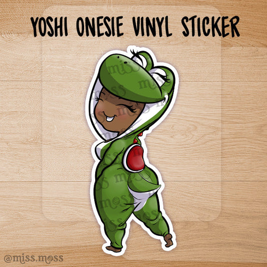 JUMBO Dinosaur Onesie Girl Vinyl Sticker