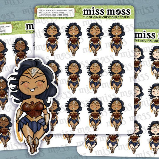 Warrior Woman Wonder Mom Stickers - Miss Moss Gifts