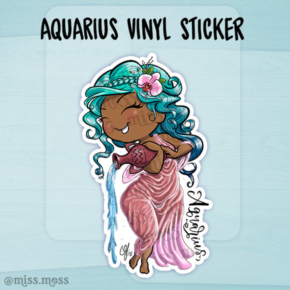 Aquarius Zodiac Horoscope Vinyl Die-Cut Sticker