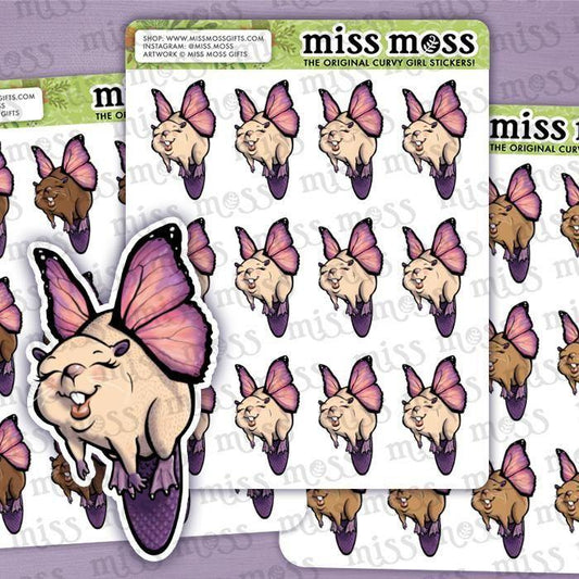 Beavers w/ Wings "Beaverfly" Shaving Stickers - Miss Moss Gifts