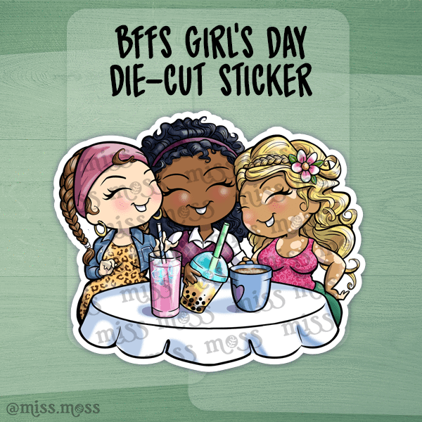 BFFs Girl's Day Die-Cut Sticker - Miss Moss Gifts