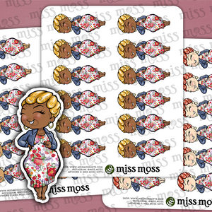 Flower Dress Fashion Babe Stickers - Miss Moss Gifts