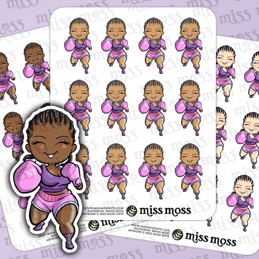 Boxing Chick Stickers - Miss Moss Gifts