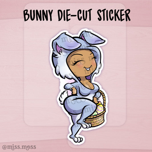 Bunny Curvy Girl Waterproof Vinyl Die Cut