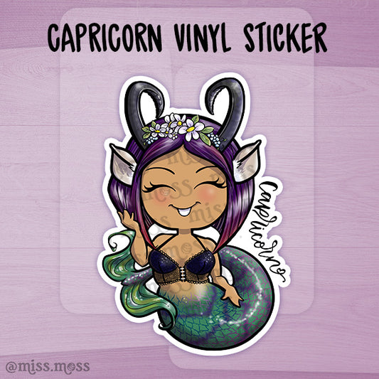 Capricorn Zodiac Horoscope Vinyl Die-Cut Sticker