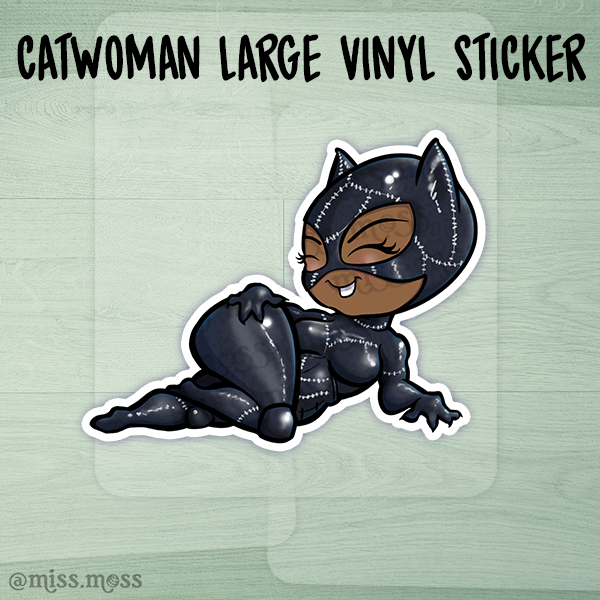 Cat Woman Large Waterproof Vinyl Sticker