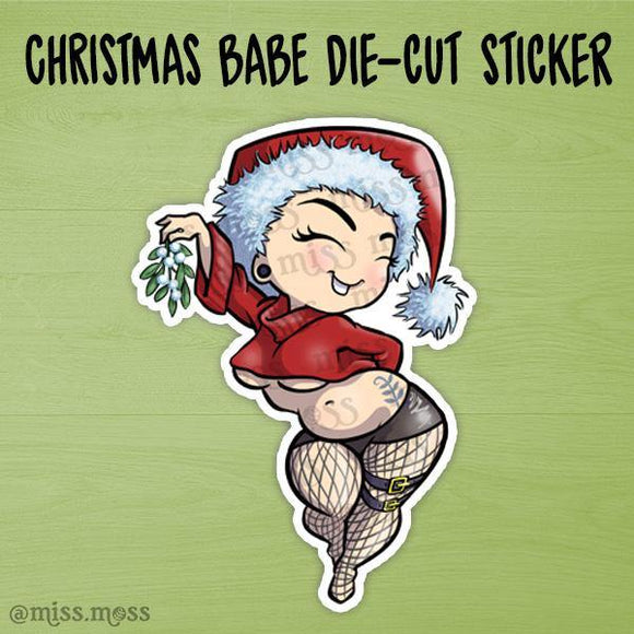 Christmas Babe Die-Cut Sticker - Miss Moss Gifts