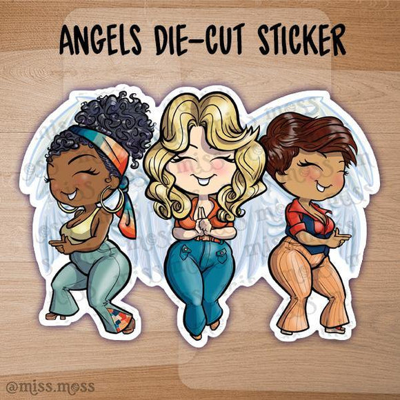 Retro Angels Die-Cut Sticker - Miss Moss Gifts