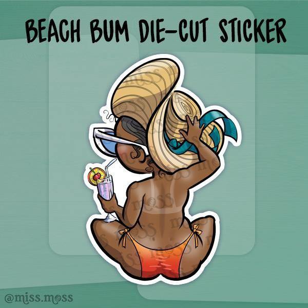Beach Bum Die-Cut Sticker - Miss Moss Gifts