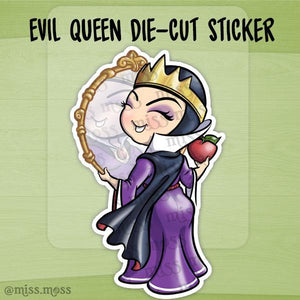 Evil Queen Villian Die-Cut Sticker - Miss Moss Gifts