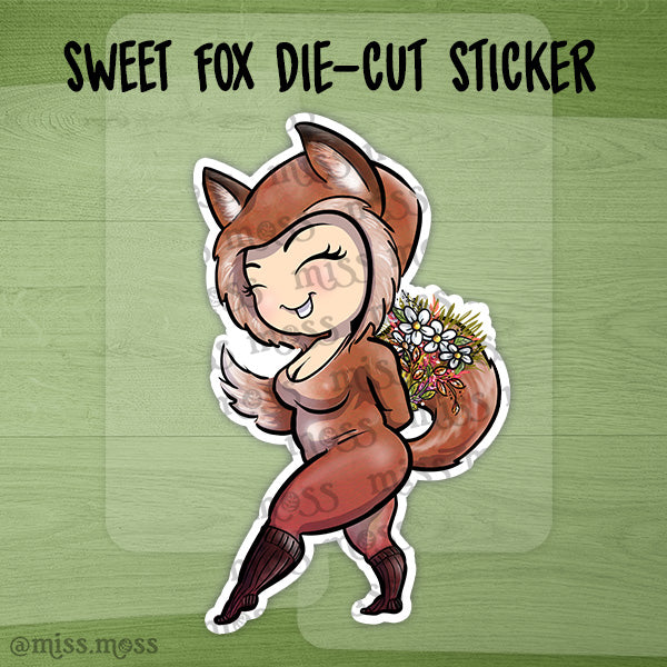 Sweet Autumn Fox Waterproof Vinyl Die Cut Sticker