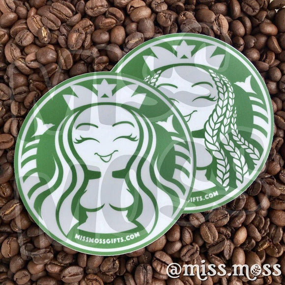 Coffee Siren Waterproof Decal - Miss Moss Gifts