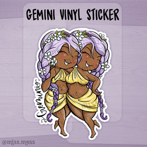 Gemini Zodiac Horoscope Vinyl Die-Cut Sticker
