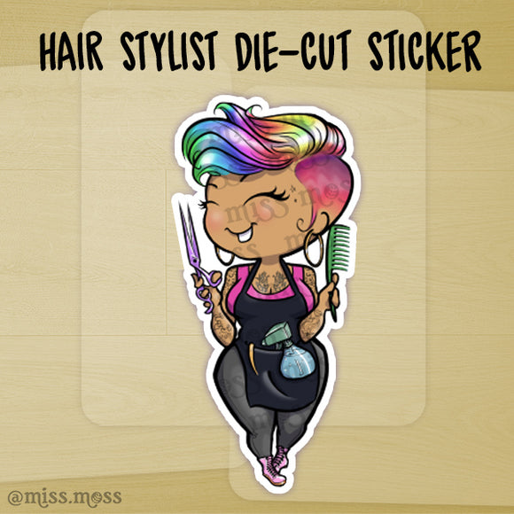 Hair Stylist Salon Girl Barber Die-Cut Vinyl Decal