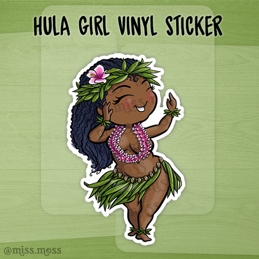 JUMBO Hula Girl Waterproof Vinyl Sticker