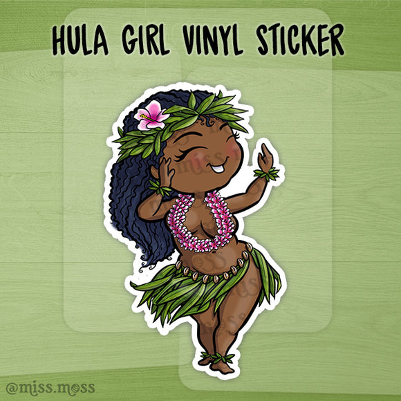 Hula Girl Waterproof Vinyl Die-Cut