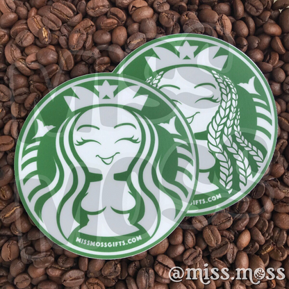 Coffee Siren Waterproof Decal - Miss Moss Gifts