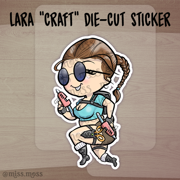 Lara "Craft" Crafting Die-Cut Sticker - Miss Moss Gifts