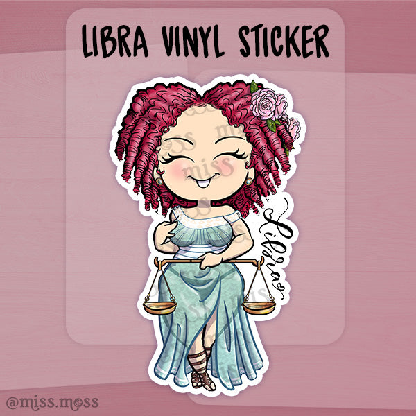 Libra Zodiac Horoscope Vinyl Die-Cut Sticker