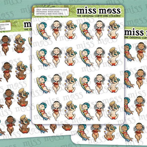 Mini Assorted Beach Babe Stickers - Miss Moss Gifts