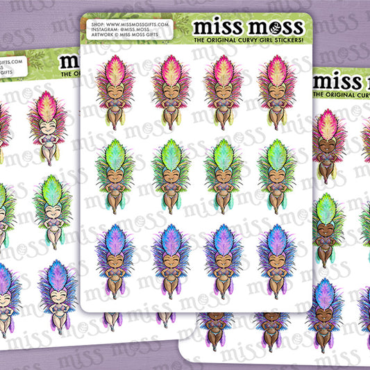 Mini Carnival Showgirl Vinyl Planner Stickers